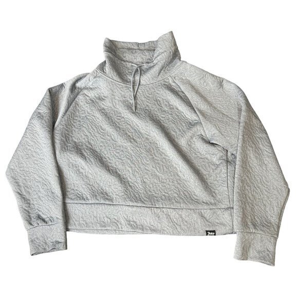 Juicy Couture Women's Jacquard Quilted Crop‎ Pullover GrAY Sweater Size L |E1 - Picture 3 of 11
